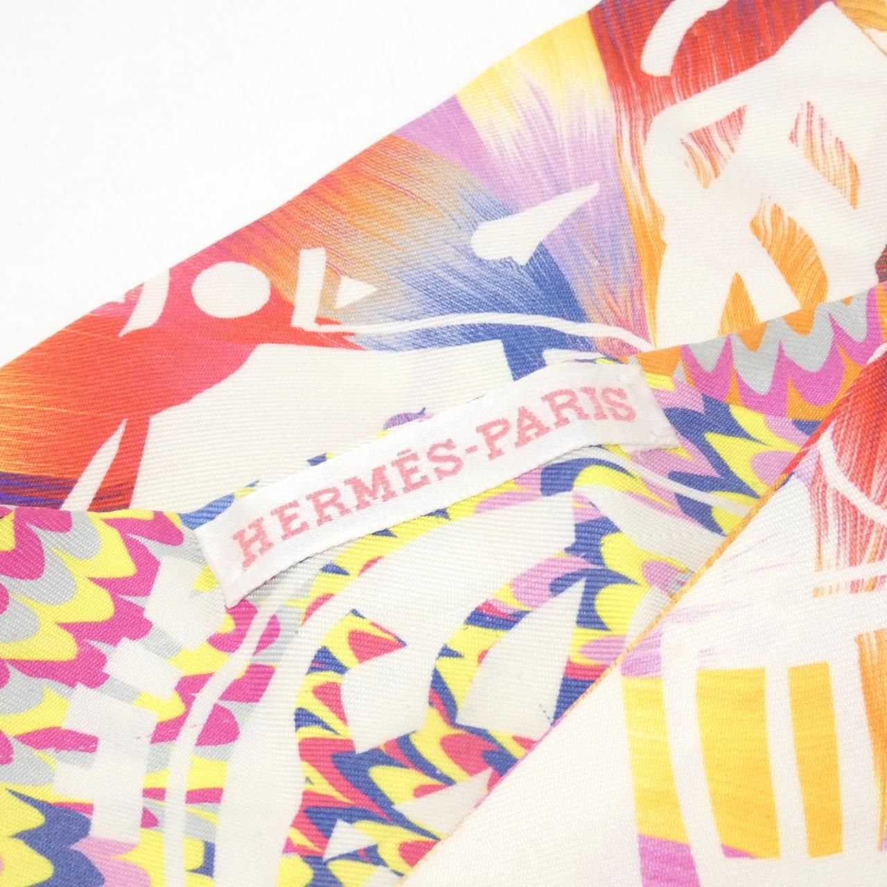 Hermes Ex Libris Twilly Marble Silk Scarf — view 3