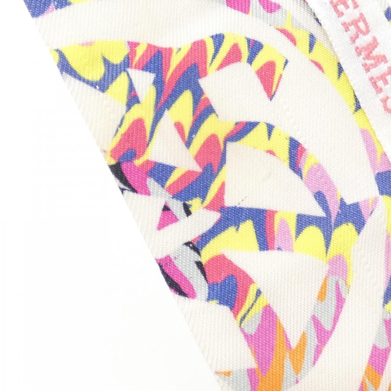 Hermes Ex Libris Twilly Marble Silk Scarf — view 6
