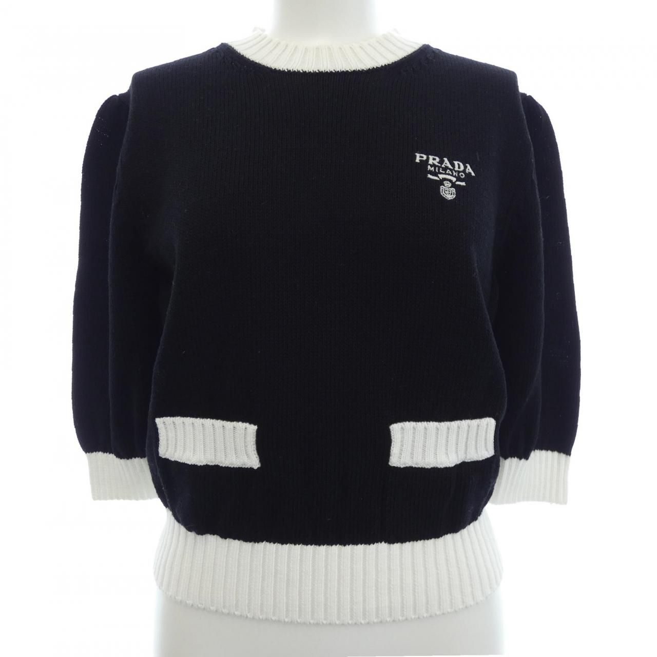 Prada Cotton Crew Neck Sweater Knit