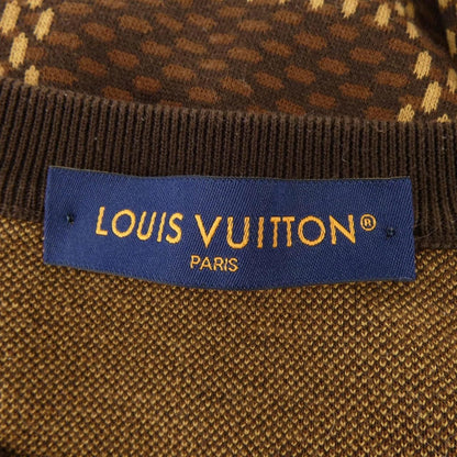 Louis Vuitton Short Sleeve Cotton Damier Crew Neck with Strass LV Patch Knit — view 4