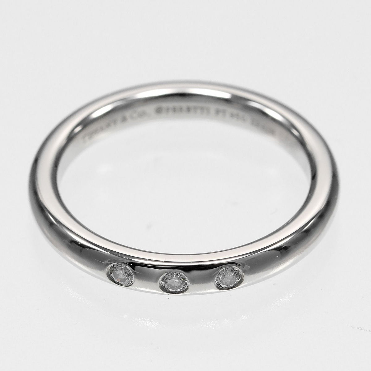 Tiffany & Co Stacking Band Platinum Diamond Ring — view 5