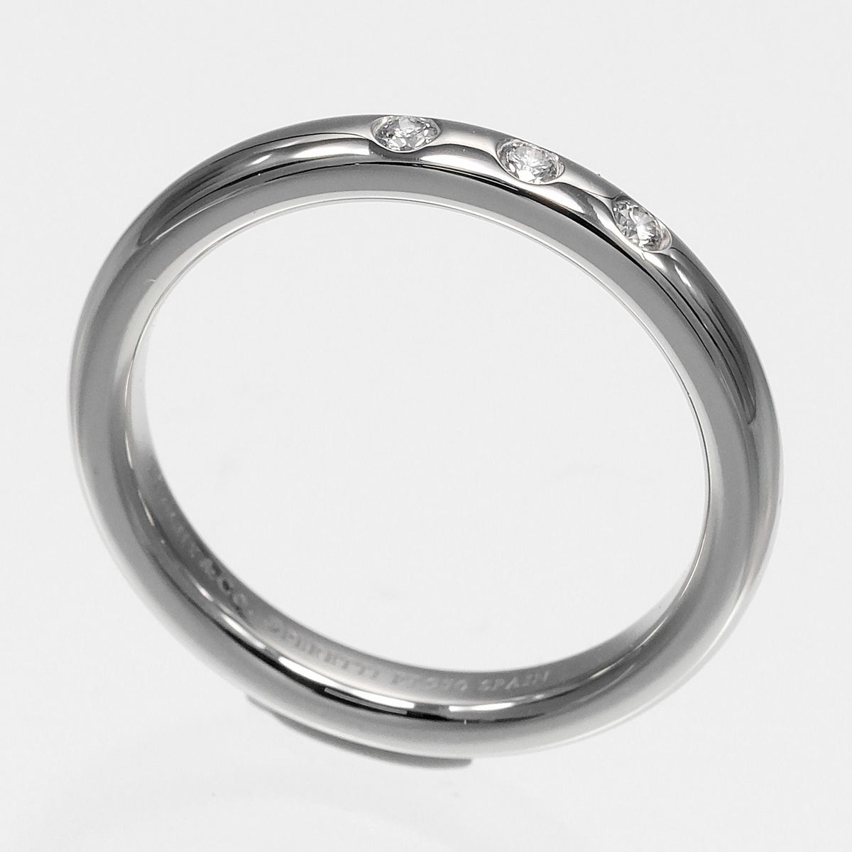 Tiffany & Co Stacking Band Platinum Diamond Ring — view 3