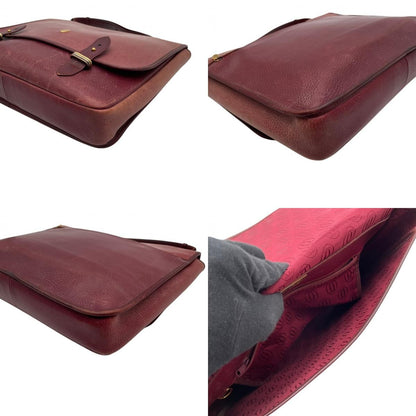 Cartier Must Line Leather Business Briefcase Handbag Handle Bordeaux Red Purple — view 8