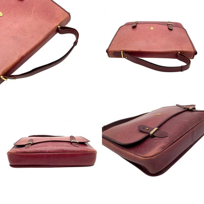 Cartier Must Line Leather Business Briefcase Handbag Handle Bordeaux Red Purple — view 7