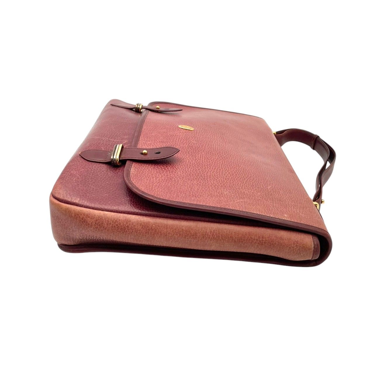 Cartier Must Line Leather Business Briefcase Handbag Handle Bordeaux Red Purple — view 6