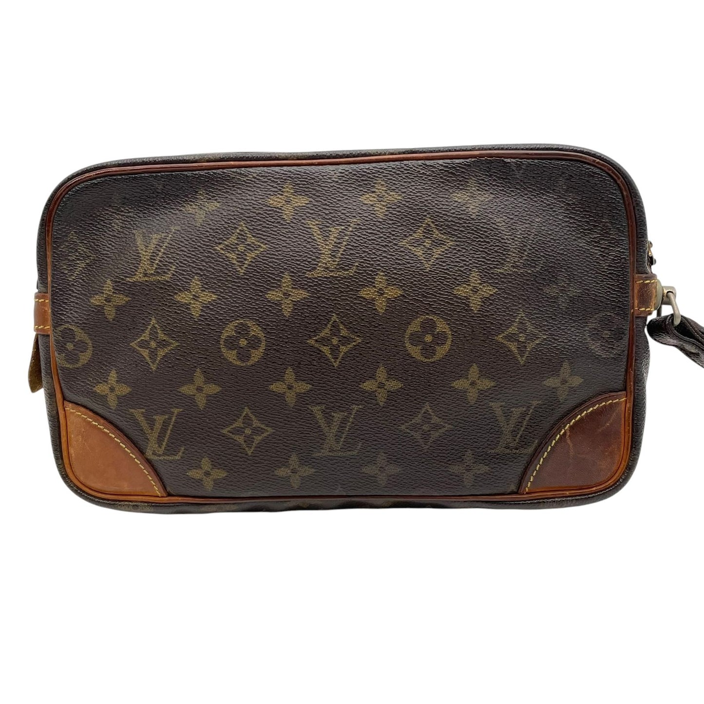 Louis Vuitton Monogram Marly Dragonne Clutch Secondbag Leather Brown Gold — view 3