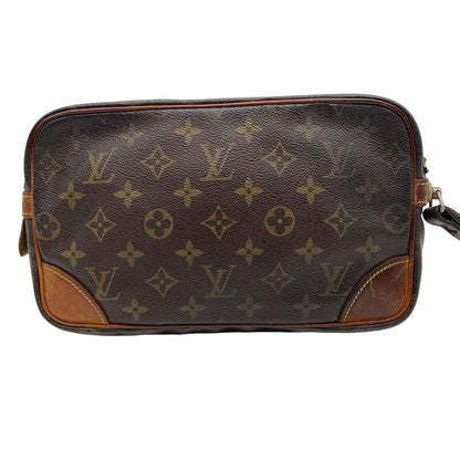 Louis Vuitton Monogram Marly Dragonne Clutch Secondbag Leather Brown Gold — view 3