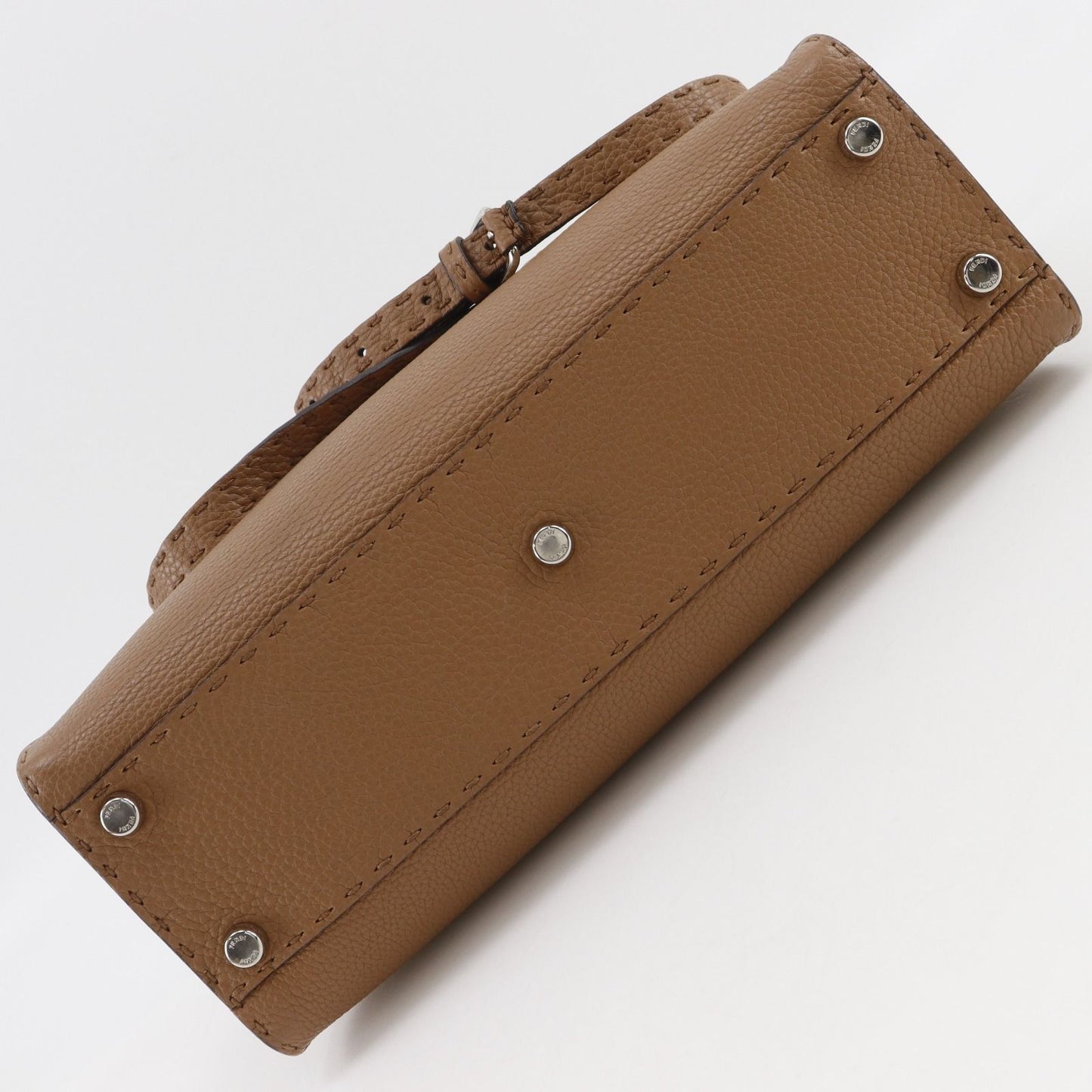 Fendi Peekaboo Selleria 2-Way Shoulder Calf Brown Handbag — view 7