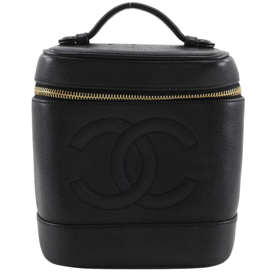 Chanel CC Logo Caviar Leather Black Vanity