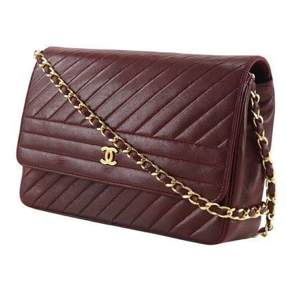 Chanel Blanc Chain Shoulder Vintage Calf Bordeaux — view 2
