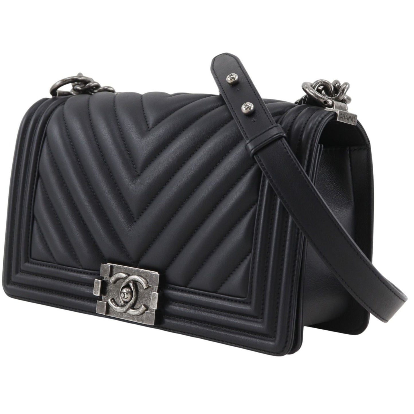 Chanel Boy 25 Chain Shoulder Calf Black — view 2
