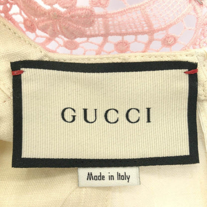 Gucci Lace Kaftan Midi Dress Ivory Pink 40 — view 3