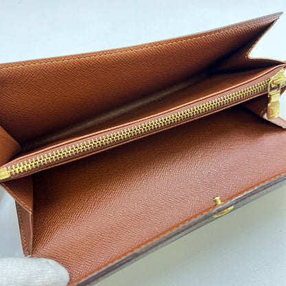 Louis Vuitton Monogram Portefeuille Sarah Wallet Brown — view 6
