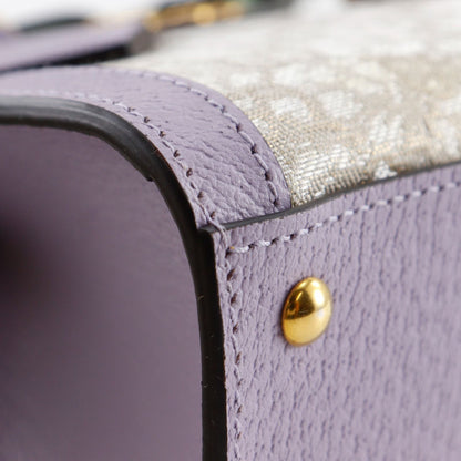 Gucci Diana Small Hosoo Collaboration 2-Way Nishijin Leather Textile Purple — view 4