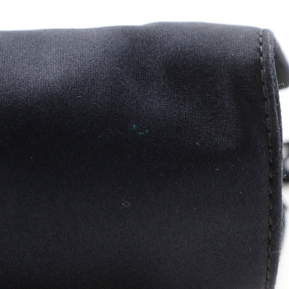 Prada Logo Kiss Lock 2-Way Clutch Satin Black — view 7