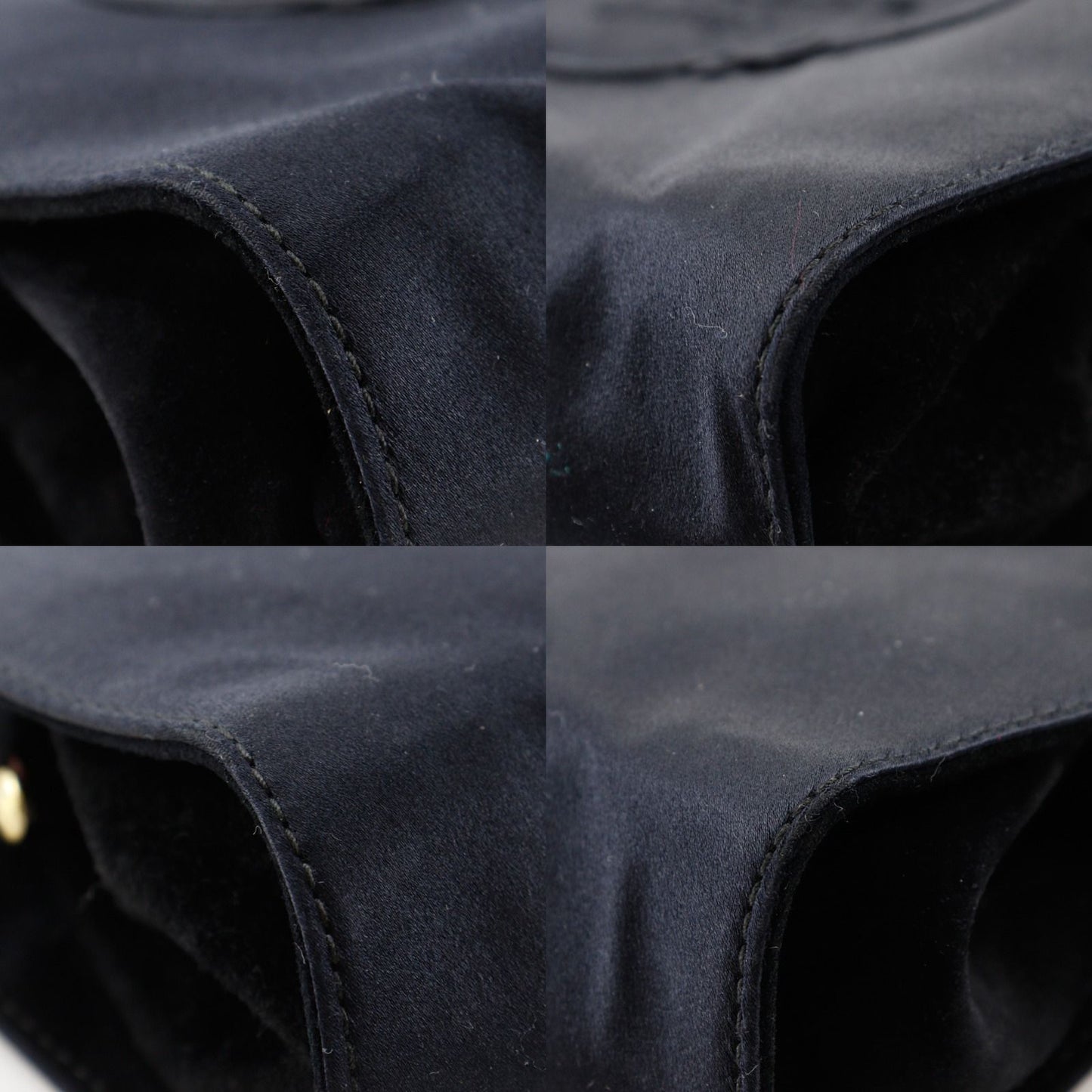Prada Logo Kiss Lock 2-Way Clutch Satin Black — view 4