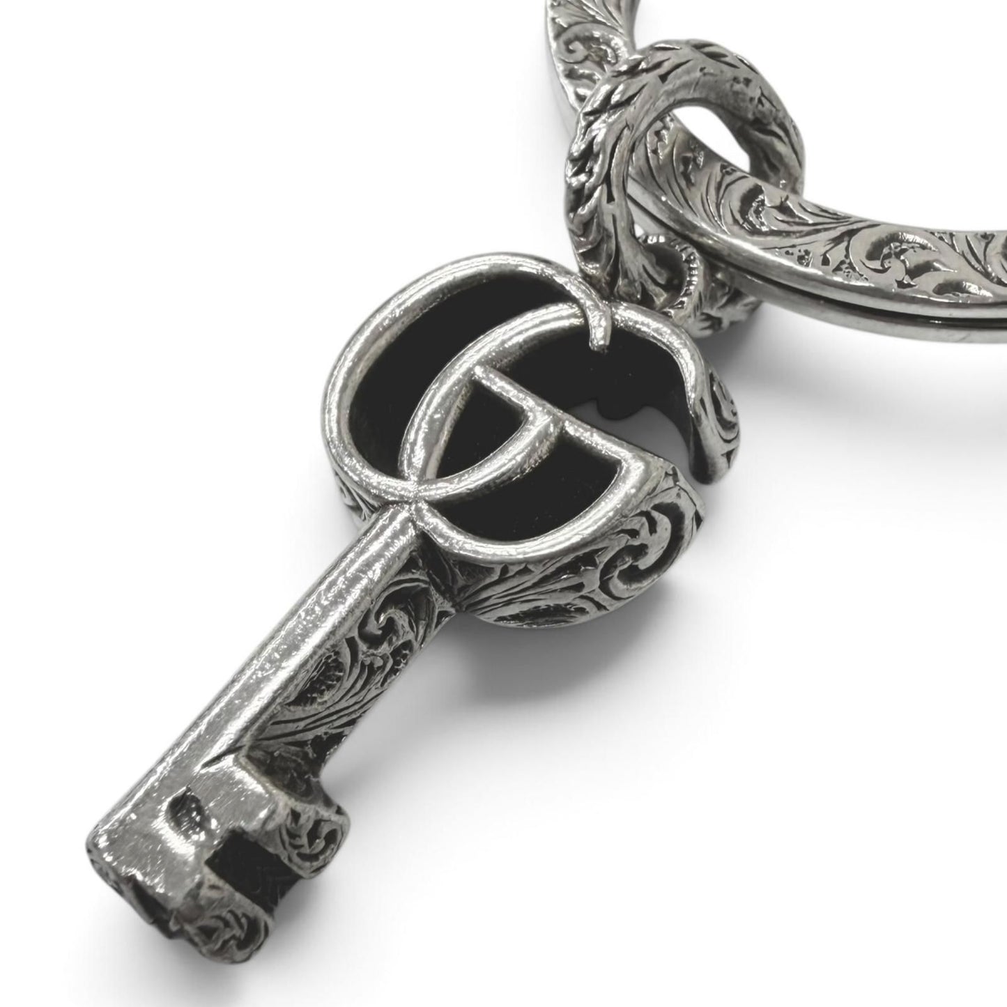 Gucci Double Key Motif Bag Charm Key Holder Silver — view 4