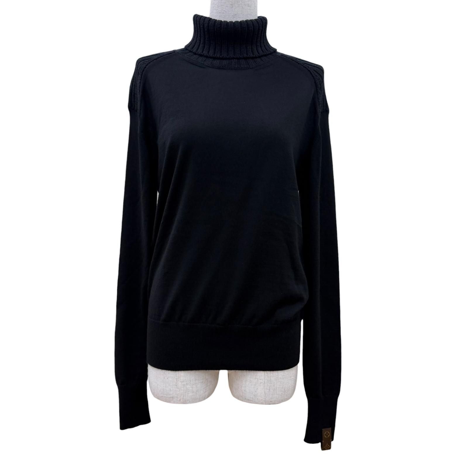 Louis Vuitton Monogmbskin Parts Turtle Neck Long Sleeve Hoodie Black XS