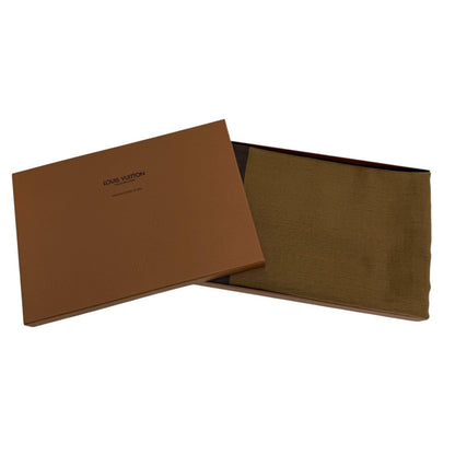 Louis Vuitton Wool Cashmere Logo with Fringe Large Shawl Brown Scarf — view 2