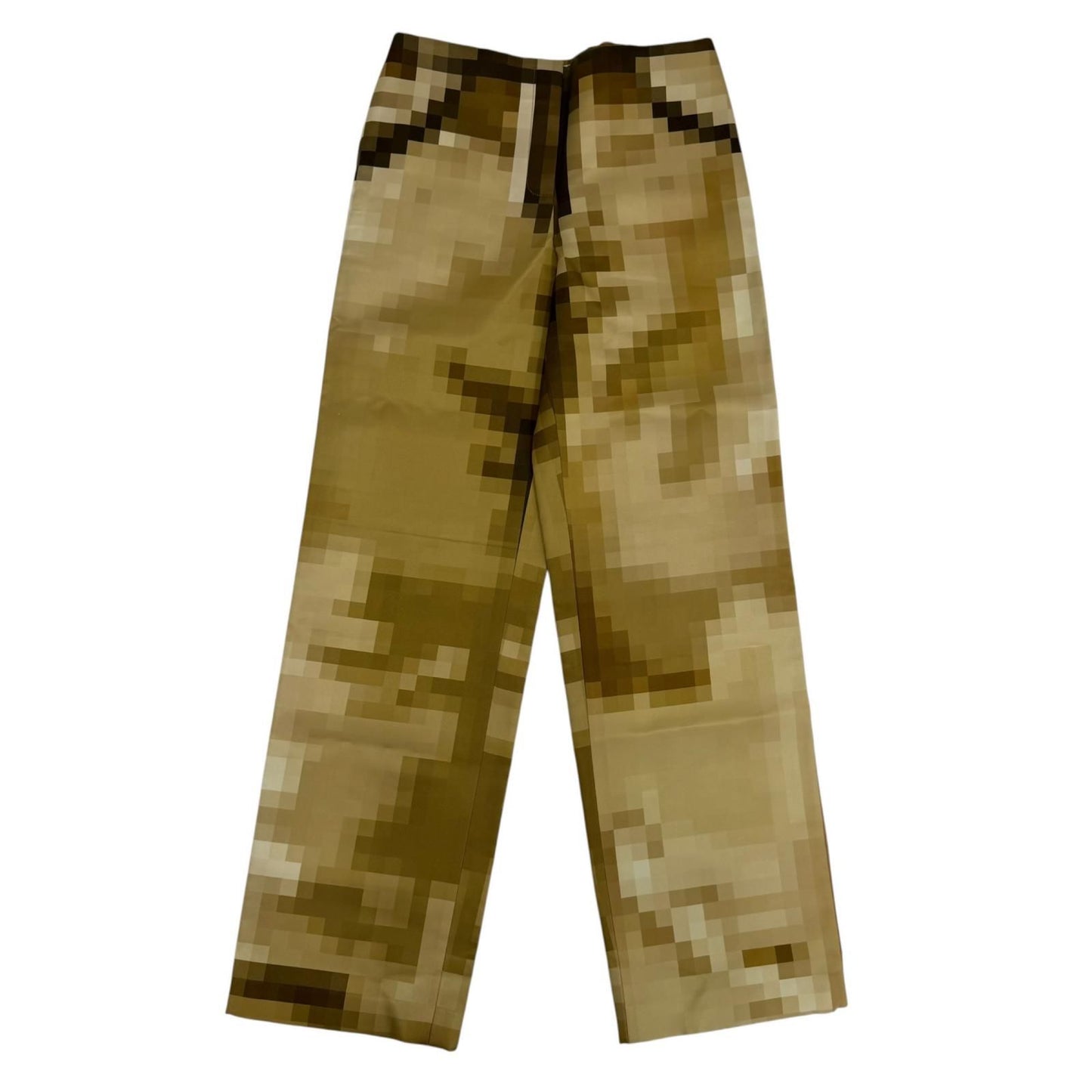 Loewe Silk 100% Trousers Picreasing le Wide Pants Gold 36 Regular