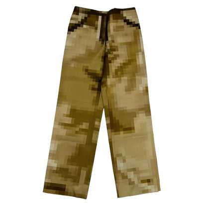 Loewe Silk 100% Trousers Picreasing le Wide Pants Gold 36 Regular