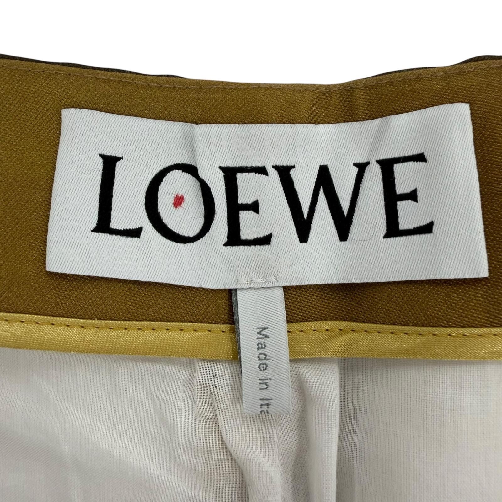 Loewe Silk 100% Trousers Picreasing le Wide Pants Gold 36 Regular — view 8