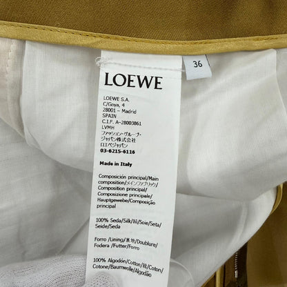Loewe Silk 100% Trousers Picreasing le Wide Pants Gold 36 Regular — view 9