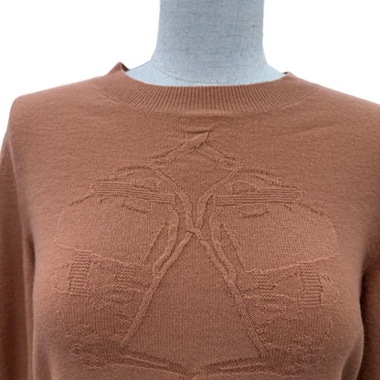 Hermes Brides de Gala Brid du Bridg Virgin Wool Cashmere Long Sleevenit Orange — view 2