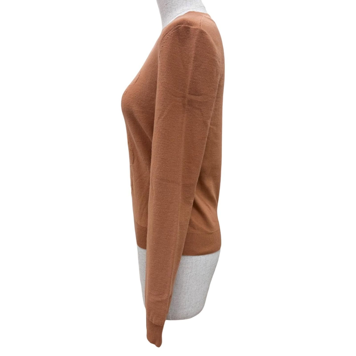 Hermes Brides de Gala Brid du Bridg Virgin Wool Cashmere Long Sleevenit Orange — view 3