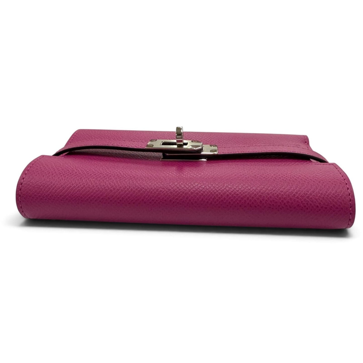 Hermes Kelly Wallet Veau Epsom Rose Purple Silver Compact — view 5