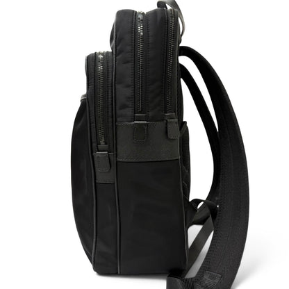 Prada Triangle Logo Re-Nylon Saffiano Leather Backpack with Day Pack Black — view 5