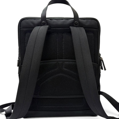 Prada Triangle Logo Re-Nylon Saffiano Leather Backpack with Day Pack Black — view 4
