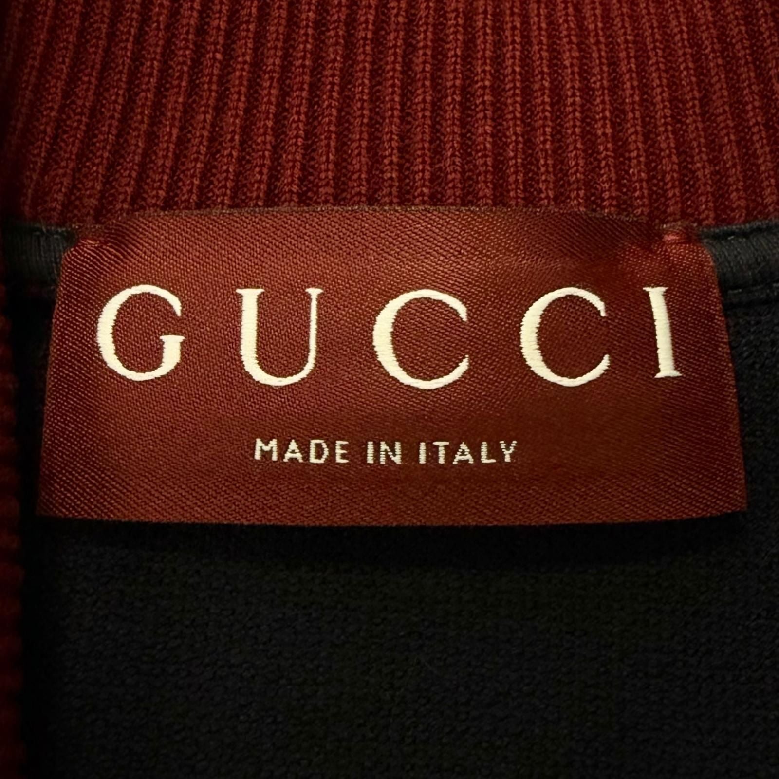 Gucci Logo Embro Cotton Pike Short Sleeve Polo Shirt Top Navy Bordeaux XS — view 6