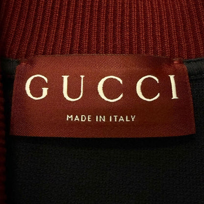 Gucci Logo Embro Cotton Pike Short Sleeve Polo Shirt Top Navy Bordeaux XS — view 6