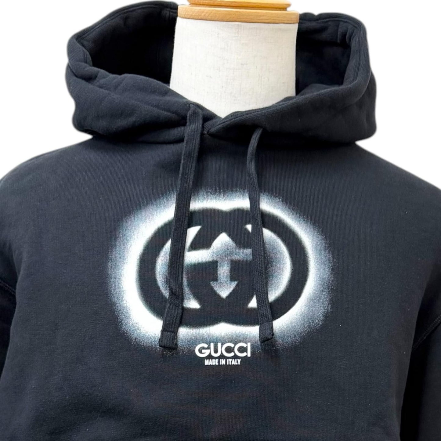 Gucci Interlocking Logo Print Sweatshirt Hoodie Black XS — view 2
