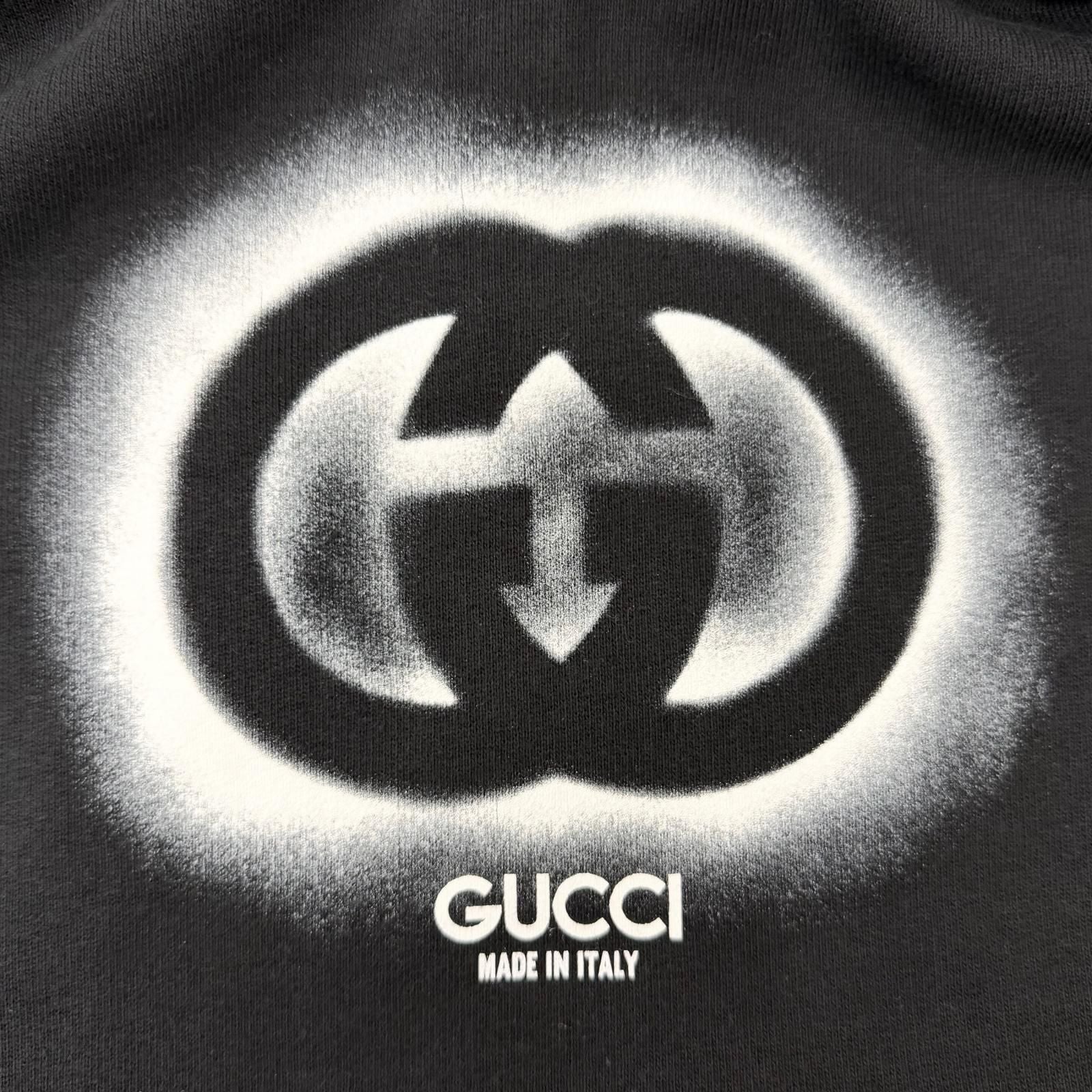 Gucci Interlocking Logo Print Sweatshirt Hoodie Black XS — view 5