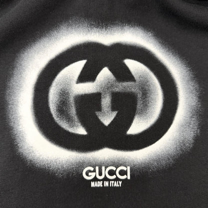 Gucci Interlocking Logo Print Sweatshirt Hoodie Black XS — view 5