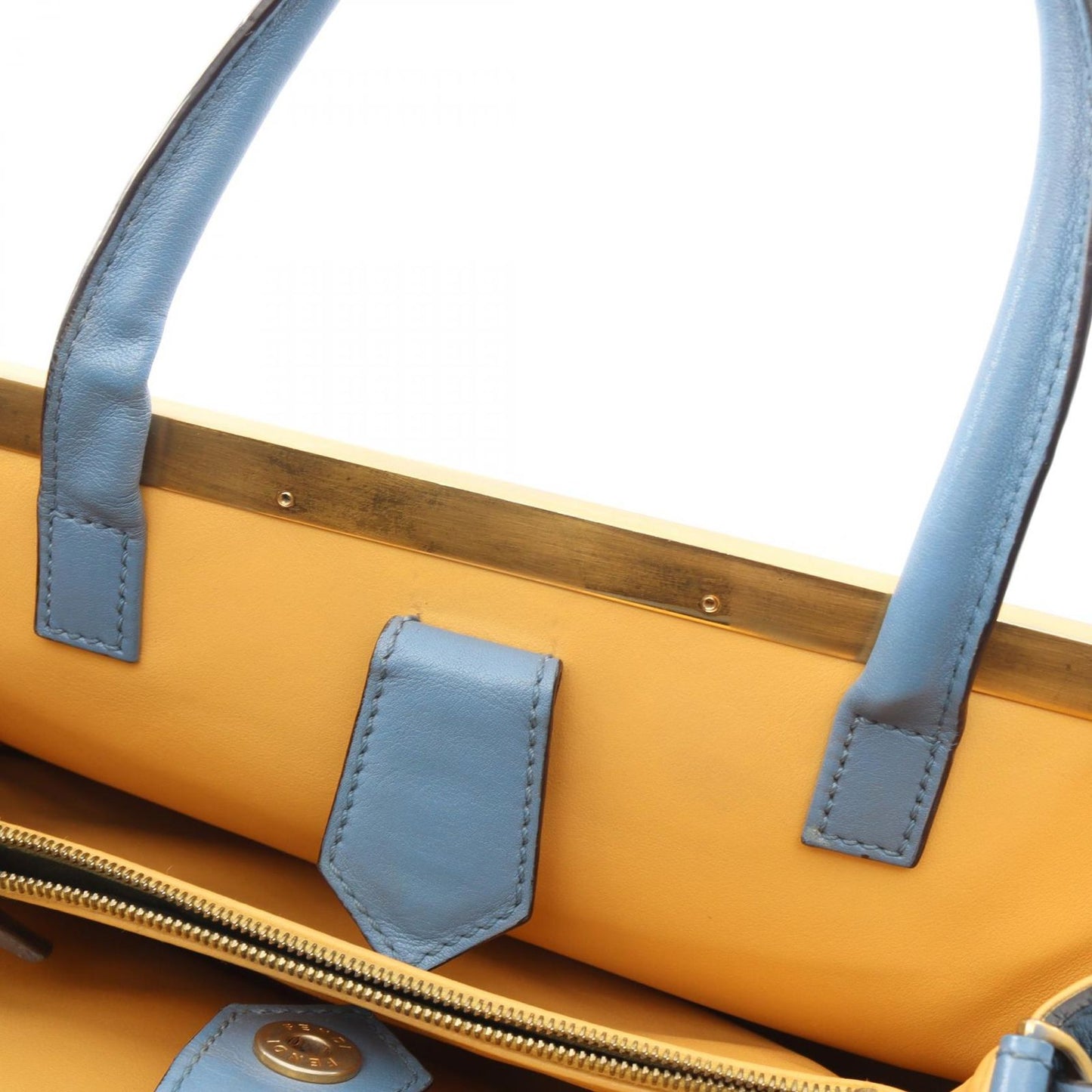 Fendi Handbag Petite 2 Jours Toujour Light Blue Leather — view 8