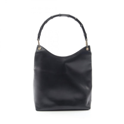 Gucci Shoulder Bag Bamboo 001 Black Leather