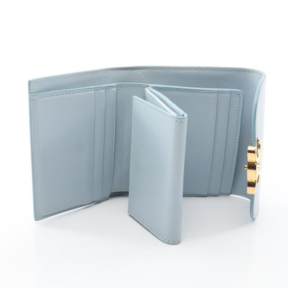 Celine Trifold Wallet Triomphe Small Flap 783 Dpv Light Blue Leather — view 3