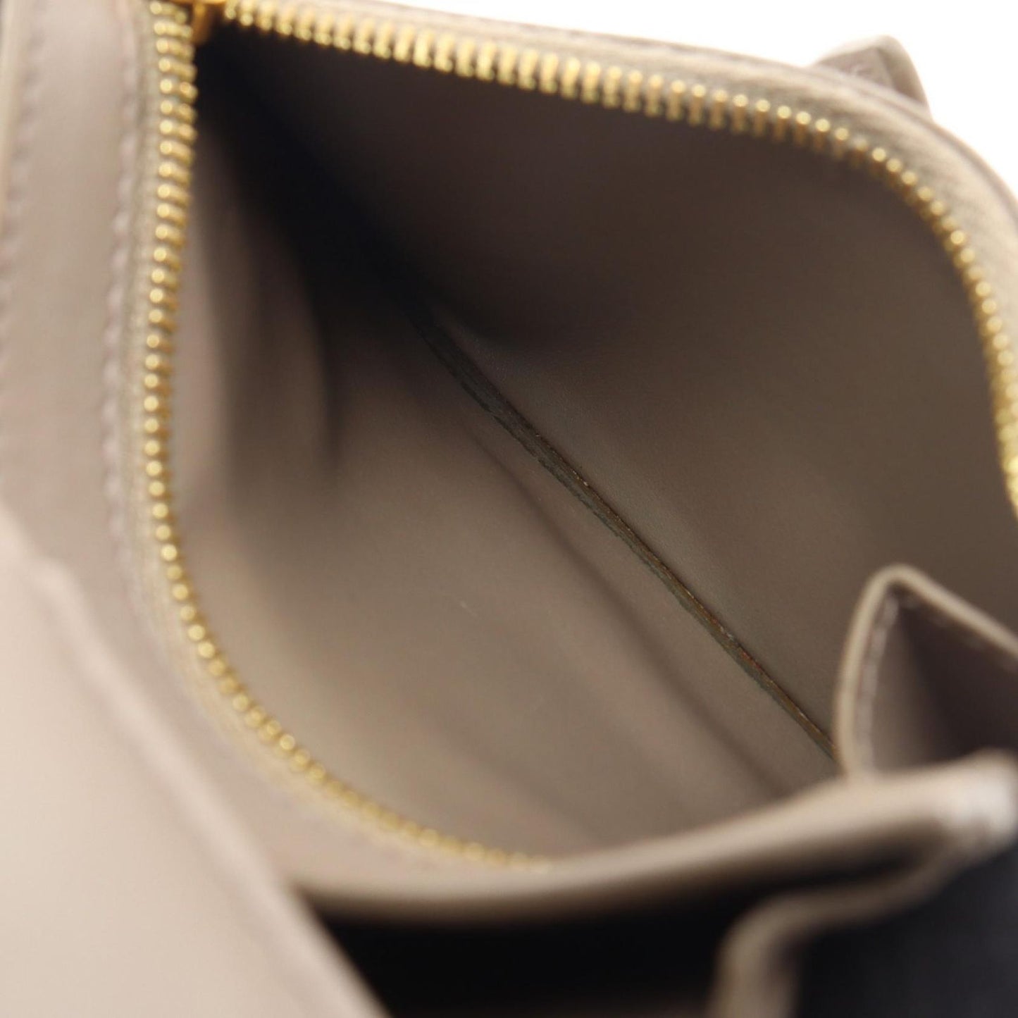Celine Bifold Wallet Strap 10 643 Gray Beige Leather — view 8