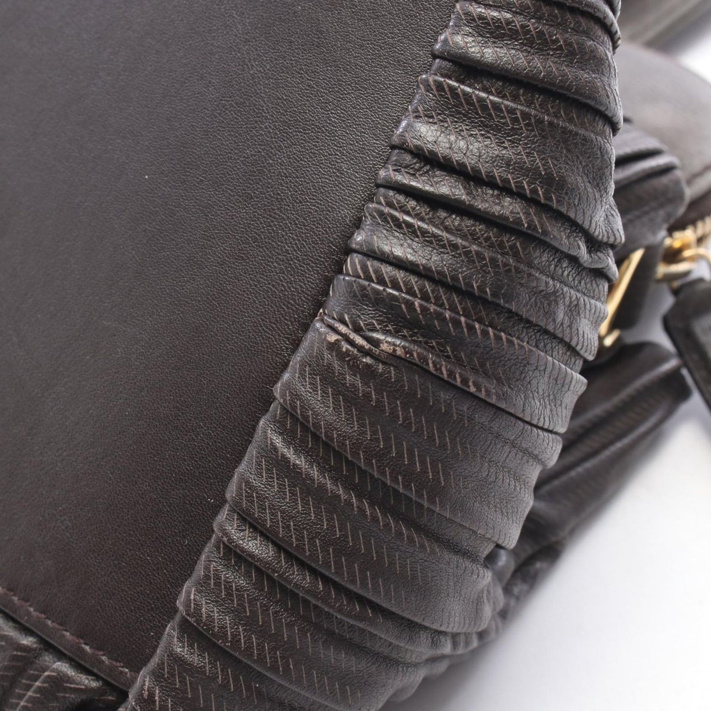 Bvlgari Handbag Leoni Dark Brown Leather — view 7