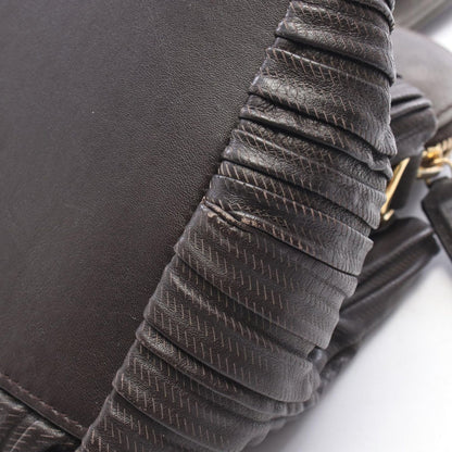Bvlgari Handbag Leoni Dark Brown Leather — view 7
