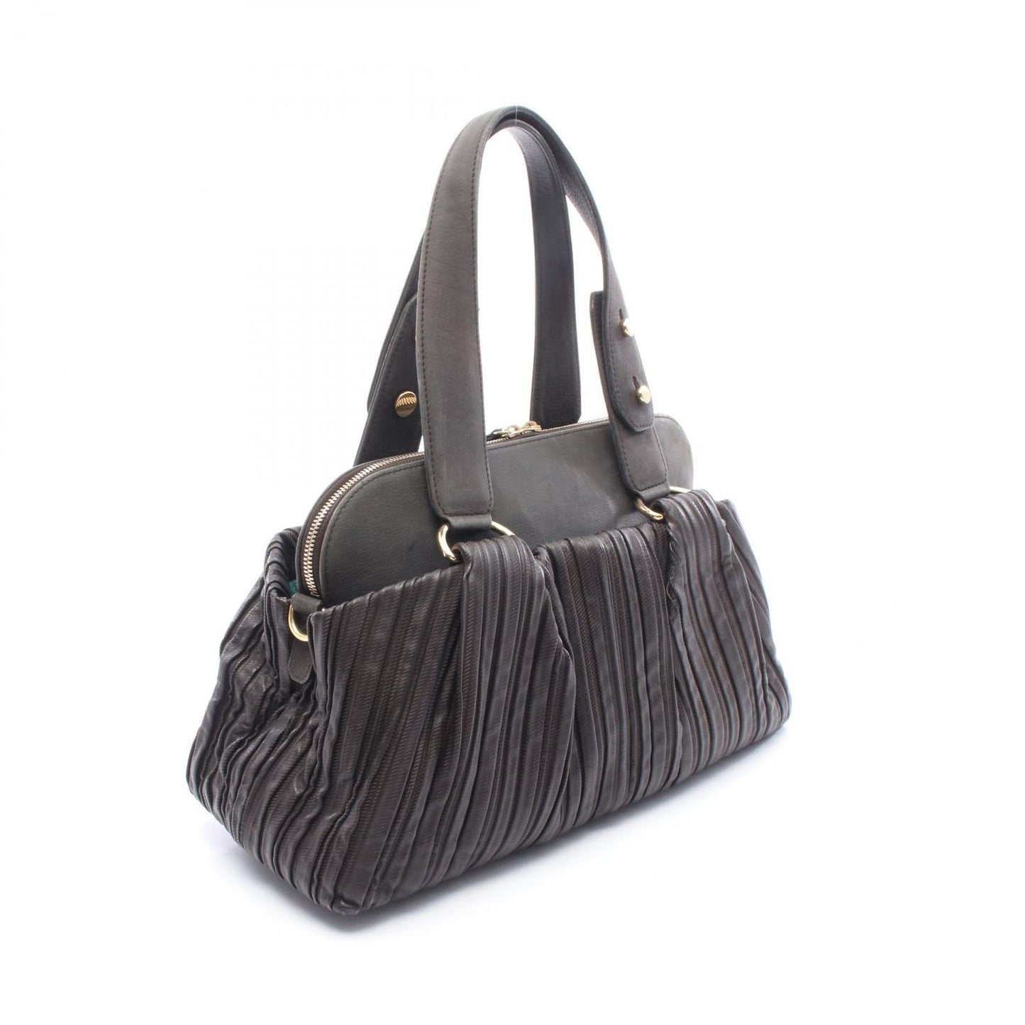 Bvlgari Handbag Leoni Dark Brown Leather — view 2
