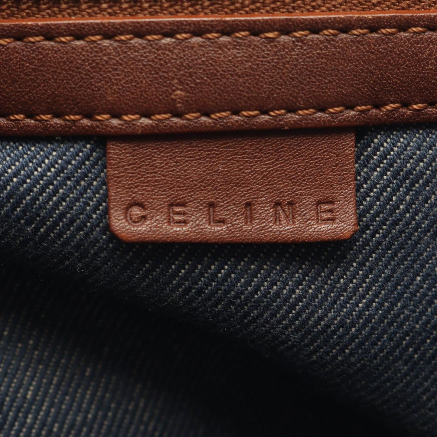 Celine Handbag Boogie Bag Paris Macadamia Blue Brown Denim Leather — view 4