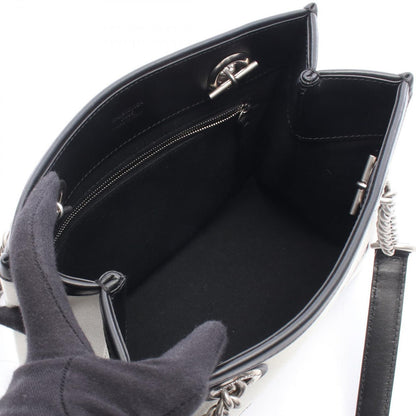 Balenciaga Tote Duty Small White Black Canvas Leather — view 3