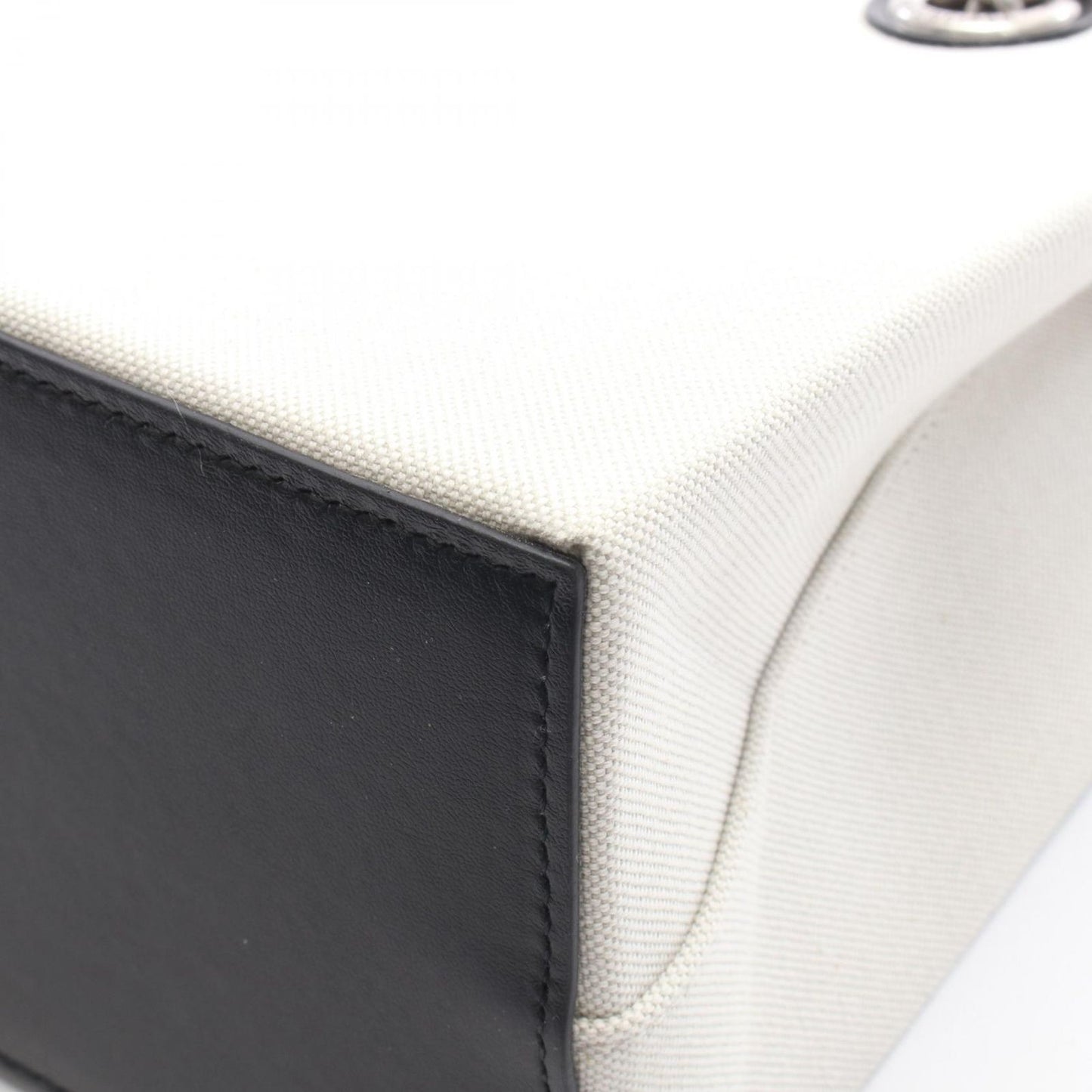 Balenciaga Tote Duty Small White Black Canvas Leather — view 5