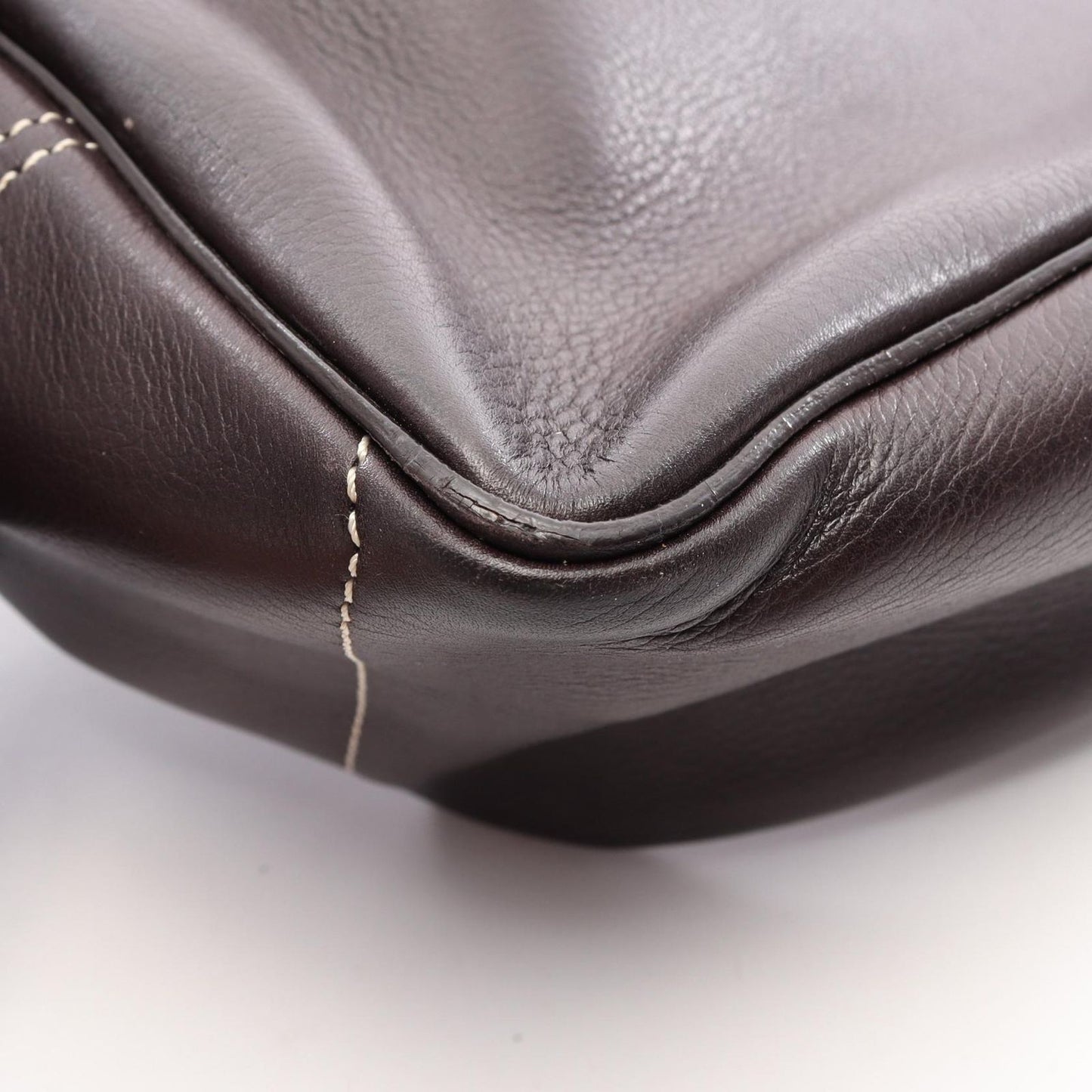 Celine Handbag Boogie Bag Dark Brown Leather — view 8
