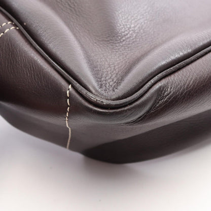 Celine Handbag Boogie Bag Dark Brown Leather — view 8