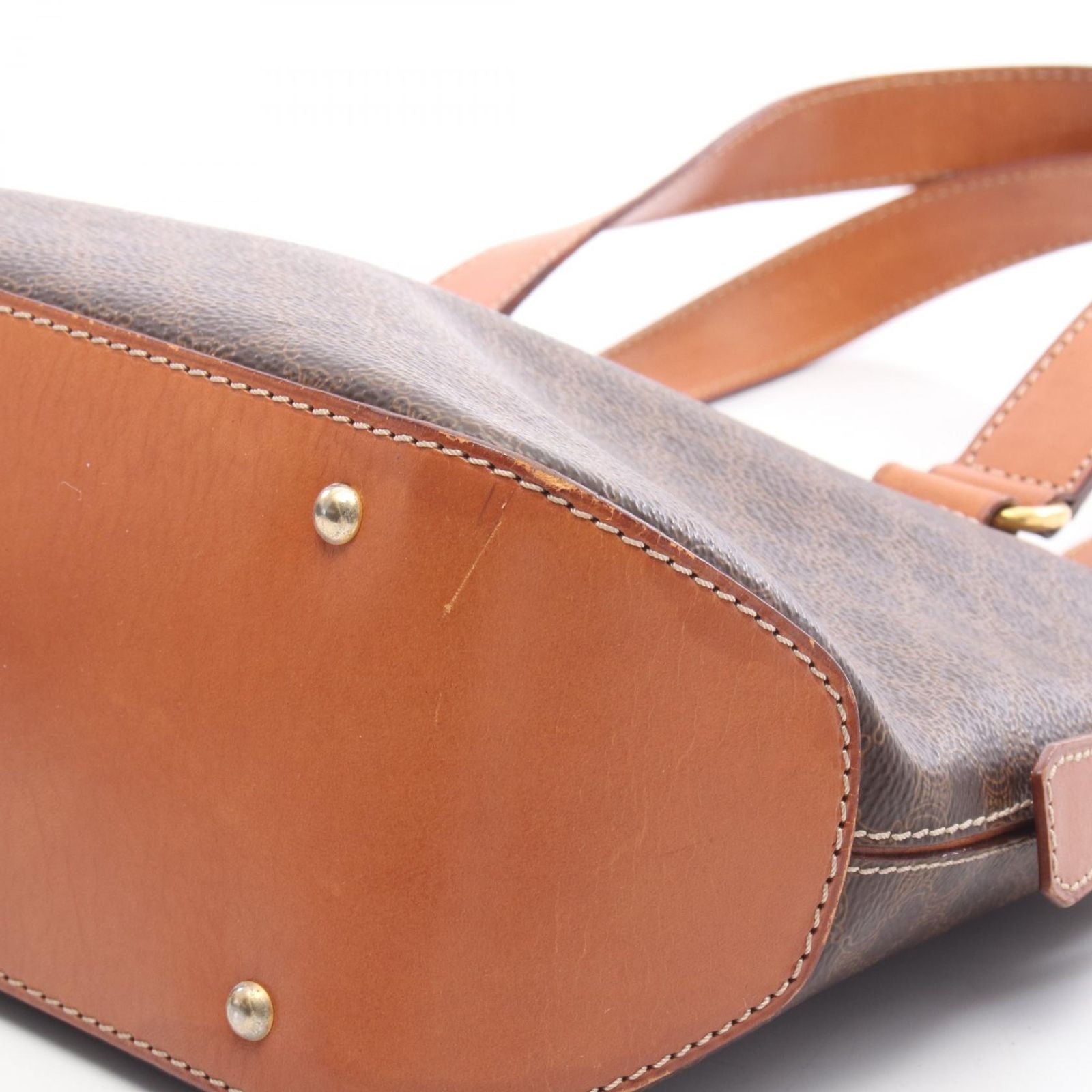 Celine Handbag Macadamia Brown Canvas Leather — view 7
